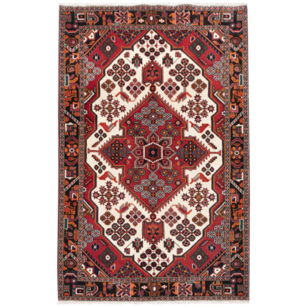 Luxurious 3m Hand-Knotted Wool Rug from Saveh in Cream