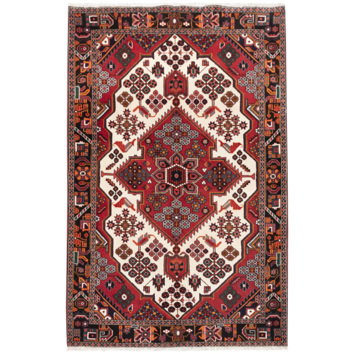 Luxurious 3m Hand-Knotted Wool Rug from Saveh in Cream