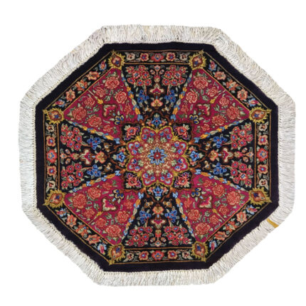 Luxurious Hand-Knotted Silk Rug - Geometric Design