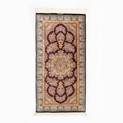 Luxurious Qom Silk Runner Rug - Hand-Knotted 1.5m Masterpiece