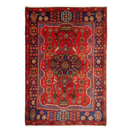 Luxurious Hand-Knotted Nahavand Wool Rug - One and a Half Meter