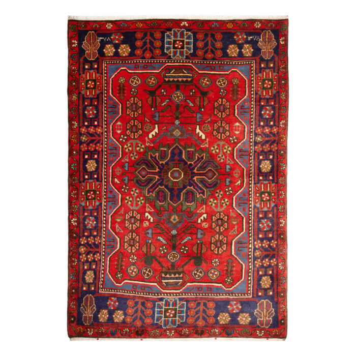 Luxurious Hand-Knotted Nahavand Wool Rug - One and a Half Meter