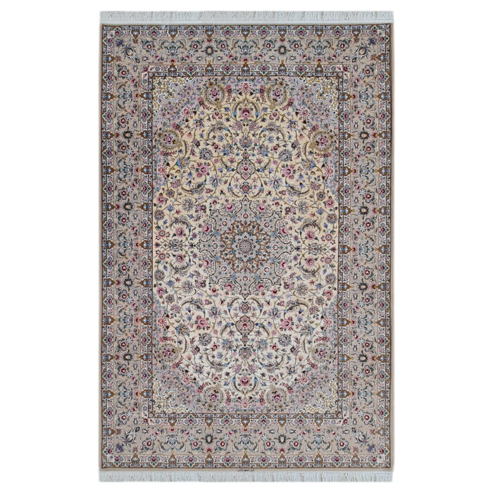 Luxurious Isfahan Abtin Silk & Fleece Hand-Woven Rug - 6m