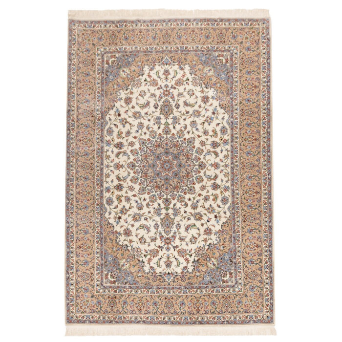 Luxurious Six-Meter Hand-Knotted Wool Rug from Yazd