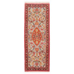 Luxurious Persian Qom Hand-Woven Side Rugs - One Meter Long