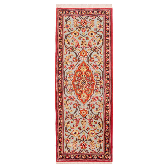 Luxurious Persian Qom Hand-Woven Side Rugs - One Meter Long