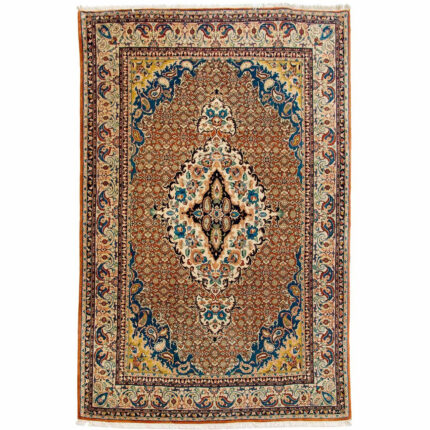 Luxurious Hand-Knotted 6m Copper Rug from Hamadan