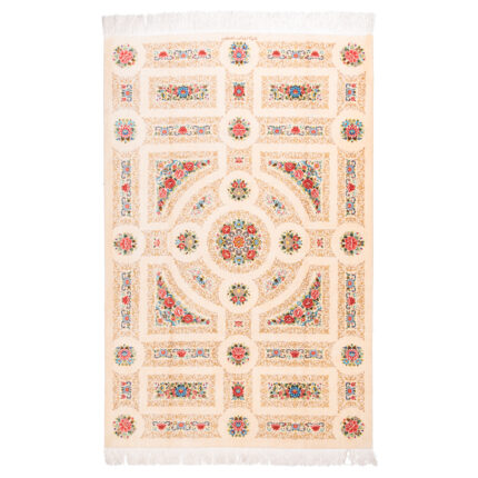Luxurious Persian Silk Hand-Knotted Rug from Qom - Mehdi Sadeghzadeh