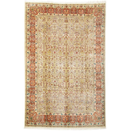Luxurious Ten Meter Tabriz Hand-Knotted Rug in Cream