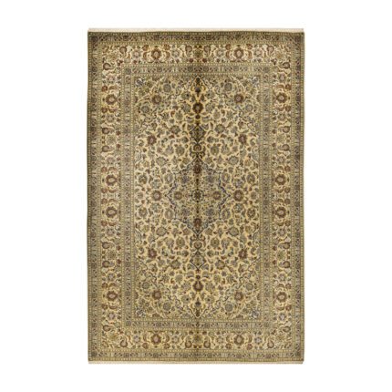 Luxurious Six-Meter Hand-Woven Kashan Wool Rug