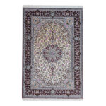 Luxurious 6.6m² Isfahan Hosni Silk and Fleece Hand-Knotted Rug