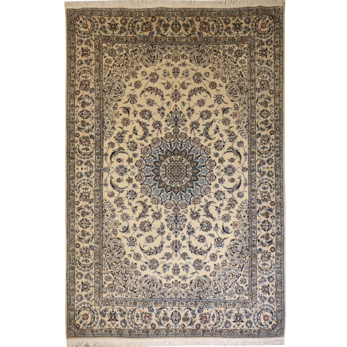 Luxurious Six-Meter Hand-Knotted Nayin Solar Design Rug
