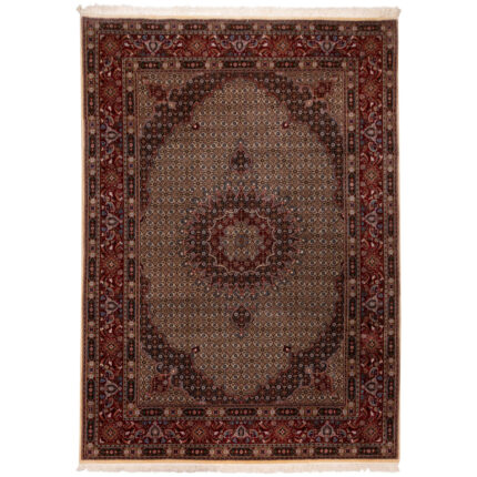 Luxurious Six-Meter Hand-Knotted Wool & Silk Rug from Birjand