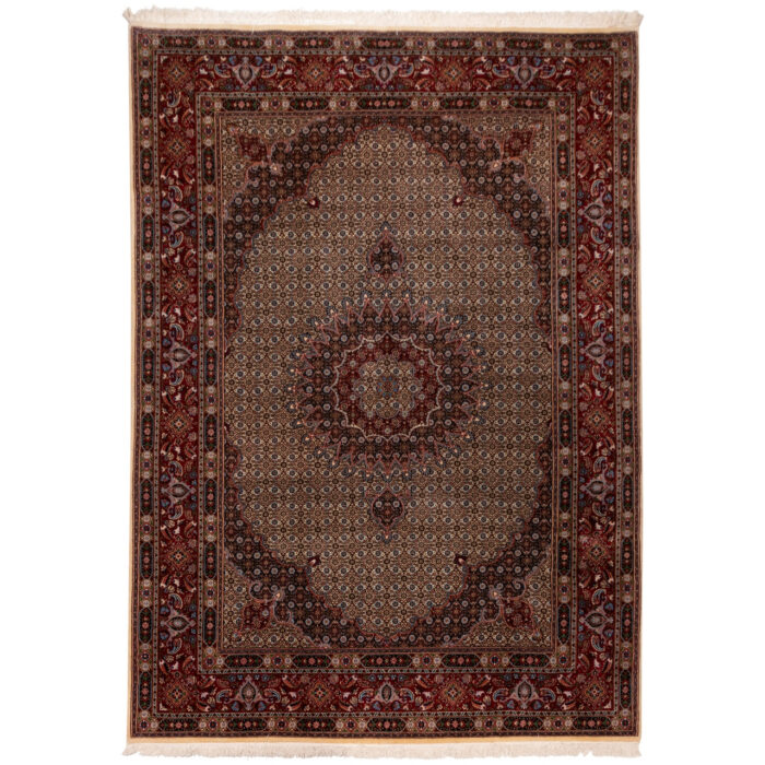 Luxurious Six-Meter Hand-Knotted Wool & Silk Rug from Birjand