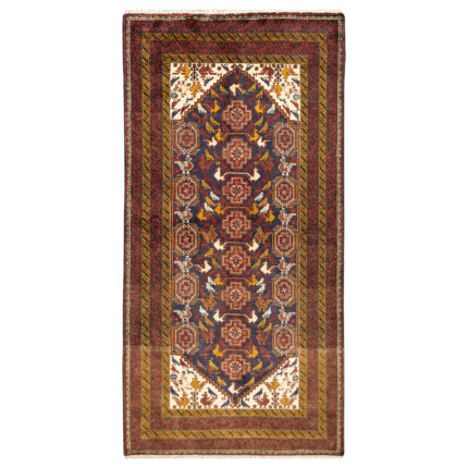 Luxurious Hand-Knotted Baloch Rug - Exquisite Navy Wool Design