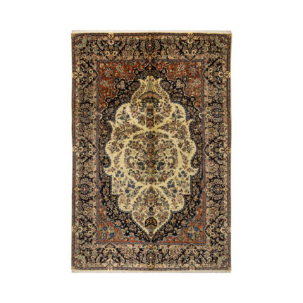 Luxurious Kashmar Handwoven Cashmere Wool Rug - Navy 5.54m2