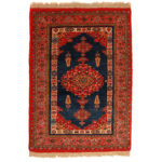 Luxurious Two-Meter Hand-Knotted Lach Design Wool Rug
