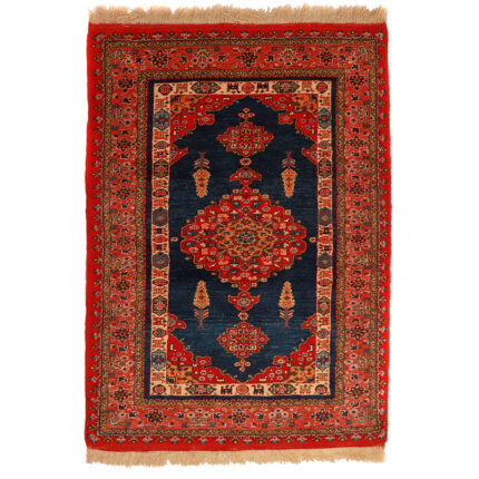 Luxurious Two-Meter Hand-Knotted Lach Design Wool Rug