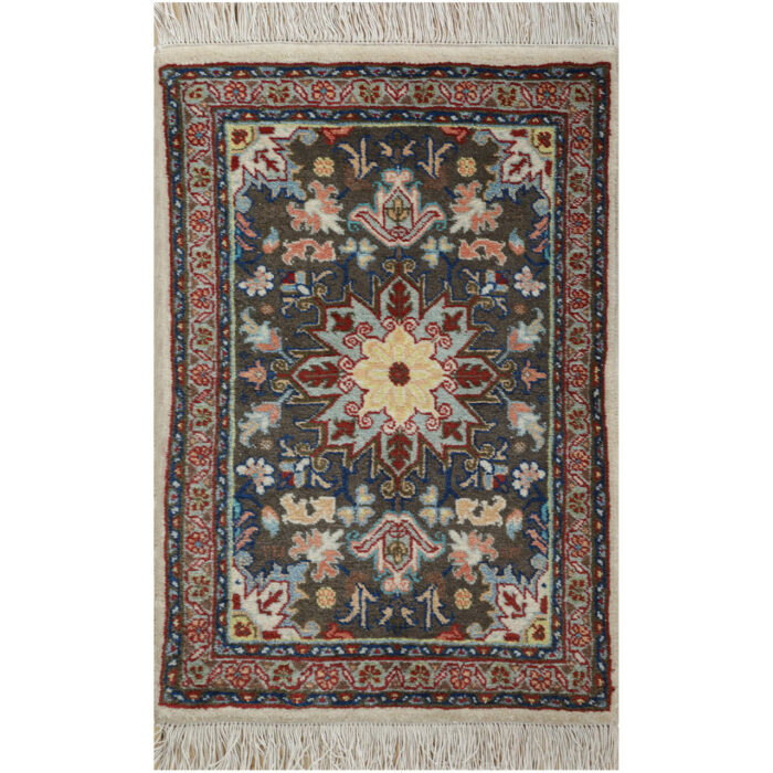 Luxurious One-Meter Hand-Knotted Harris Wool Rug for Elegant Interiors