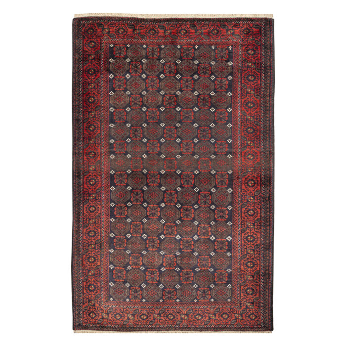 Luxurious Hand-Knotted Wool Rug from Balochistan | Navy 2m