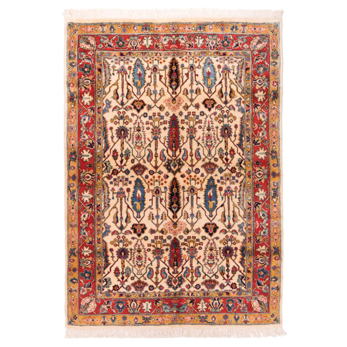 Luxurious Harris Wool Persian Hand-Knotted Rug | Cream 236x165cm