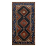 Luxurious Kermanshah Hand-Knotted Rug - Navy Wool Beauty