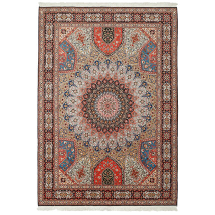 Luxurious Nine-Meter Hand-Knotted Silk and Fleece Rug