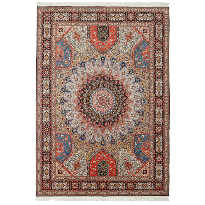 Luxurious Nine-Meter Hand-Knotted Silk and Fleece Rug