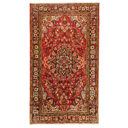 Luxurious Four-Meter Hand-Knotted Hamadan Wool Rug