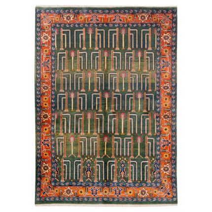 Luxurious Three-Meter Hand-Knotted Wool Rug from Khorasan