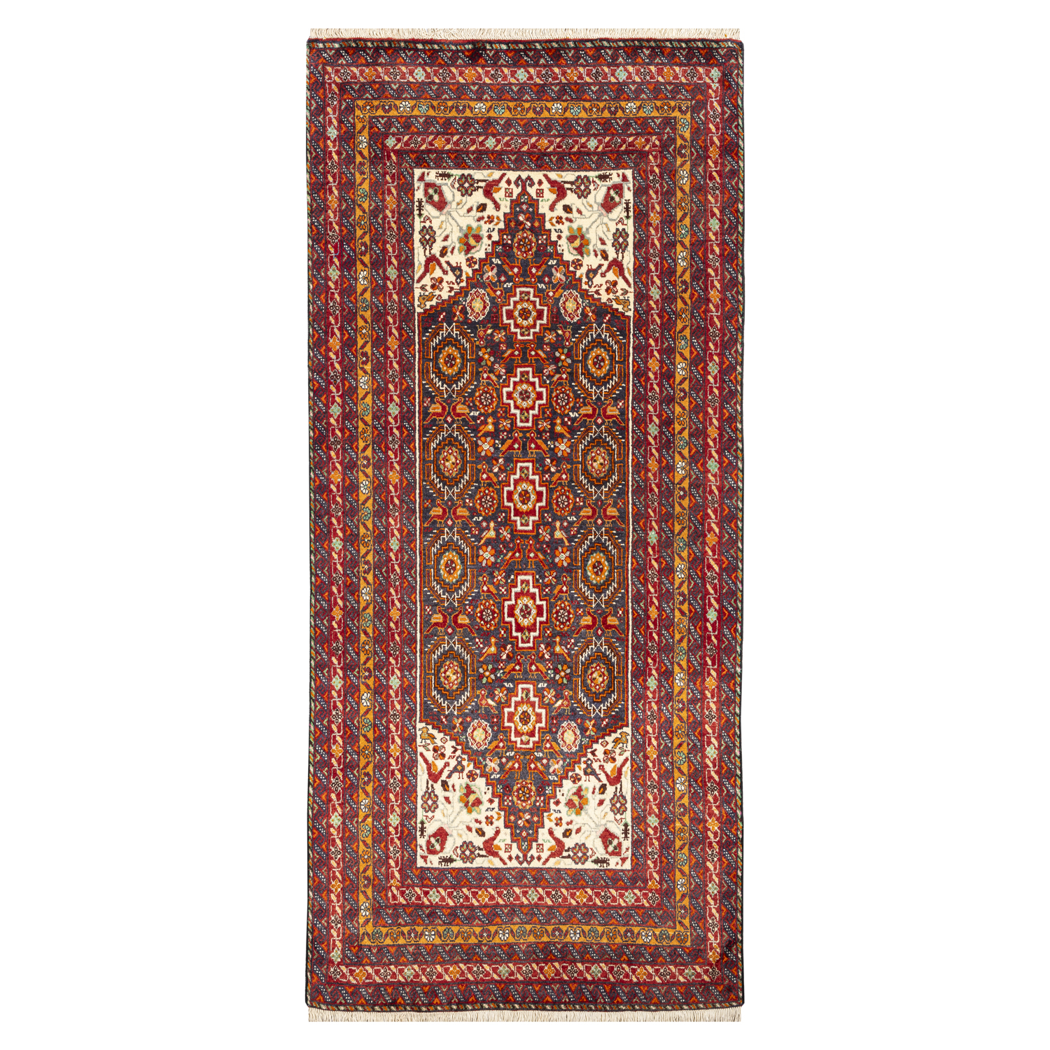 One and a half meter hand-knotted rug Luxurious One and a Half Meter Hand-Knotted Baloch Wool Rug
