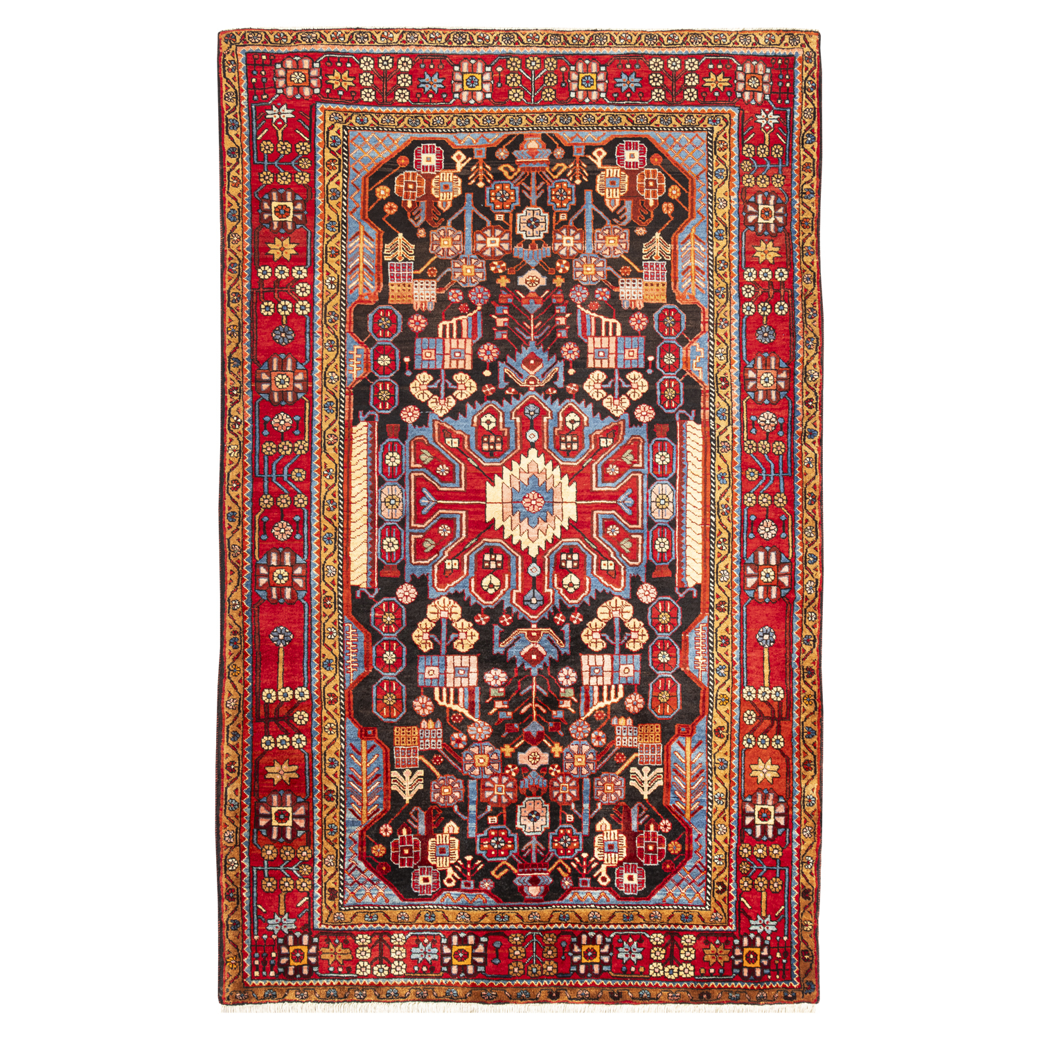 Four and a half meter hand-knotted rug Luxury Nahavand Hand-Knotted Rug | 4.5m Hand-Spun Wool Navy Design