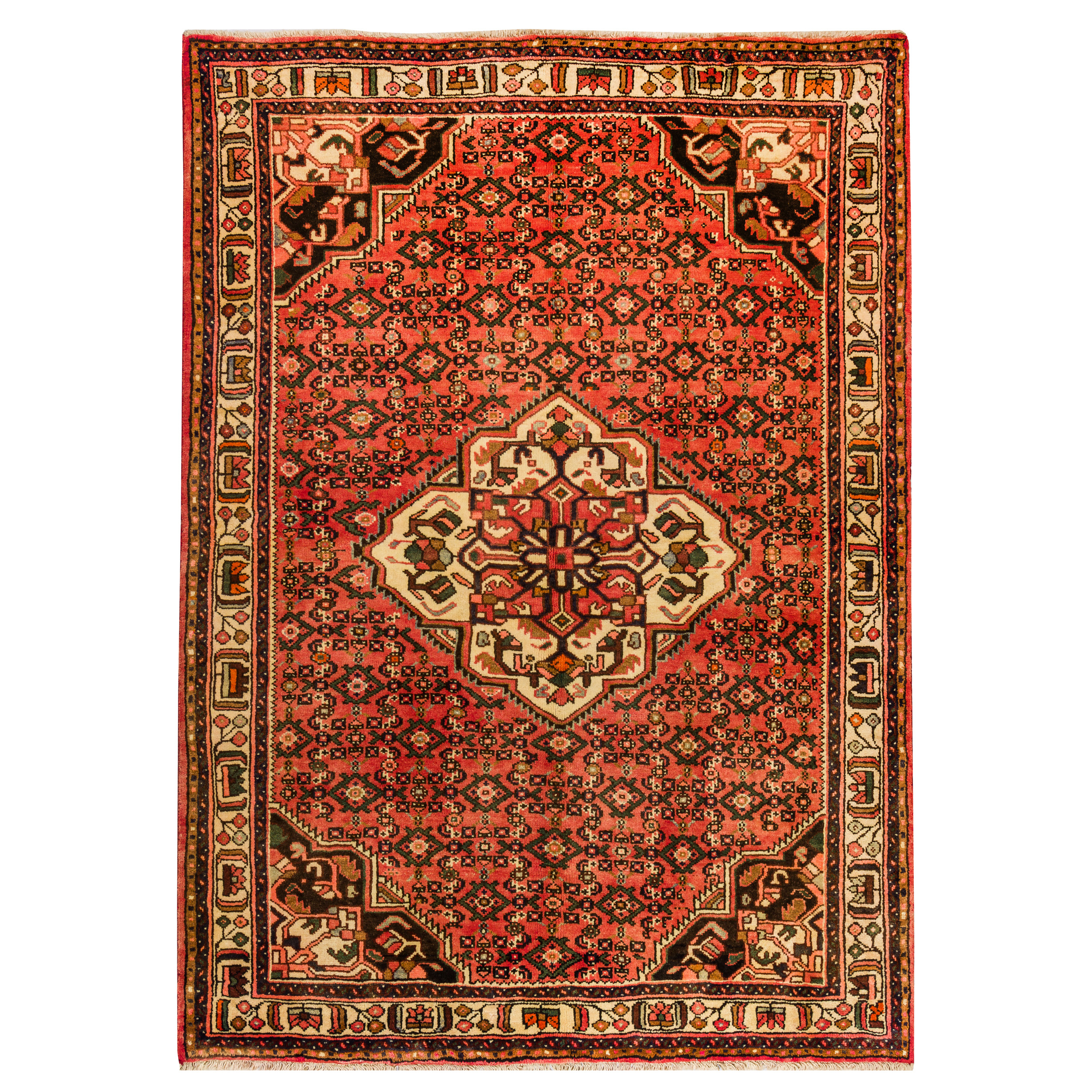 Three and a half meter hand-knotted rug Luxurious Hand-Knotted Hamadan Rug - 3.5m of Elegance