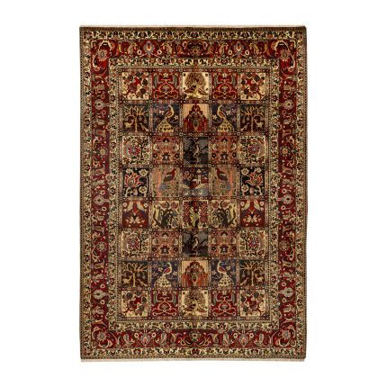 Luxurious 6.5m Hand-Knotted Bakhtiar Rug in Natural Wool