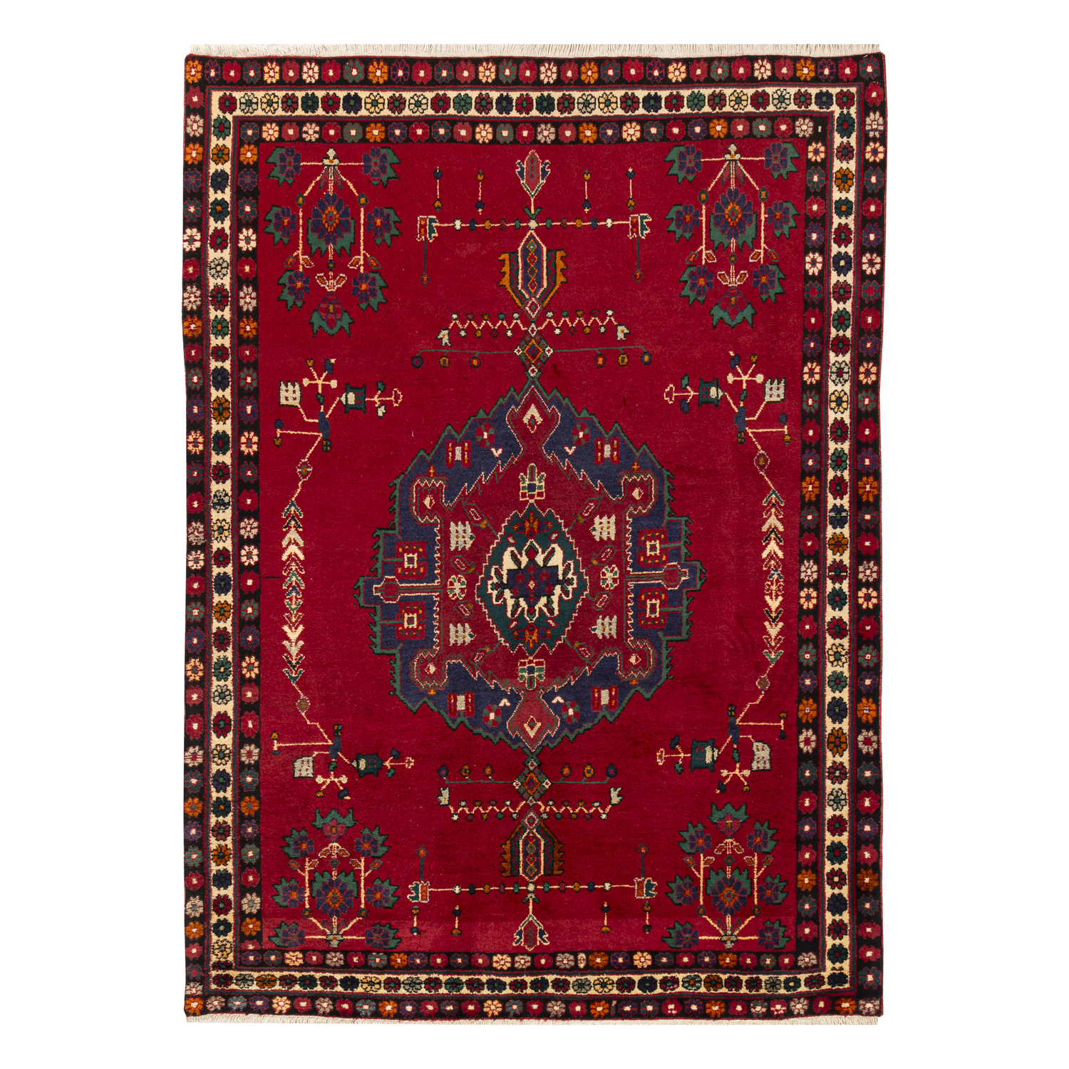 Four-meter hand-knotted rug Luxurious Four-Meter Hand-Knotted Sirjan Map Design Rug