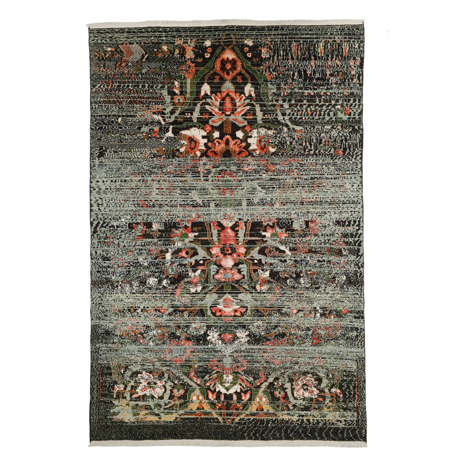 Five-meter hand-knotted rug Luxurious 5m Hand-Knotted Wool & Silk Modern Rug from Khorasan