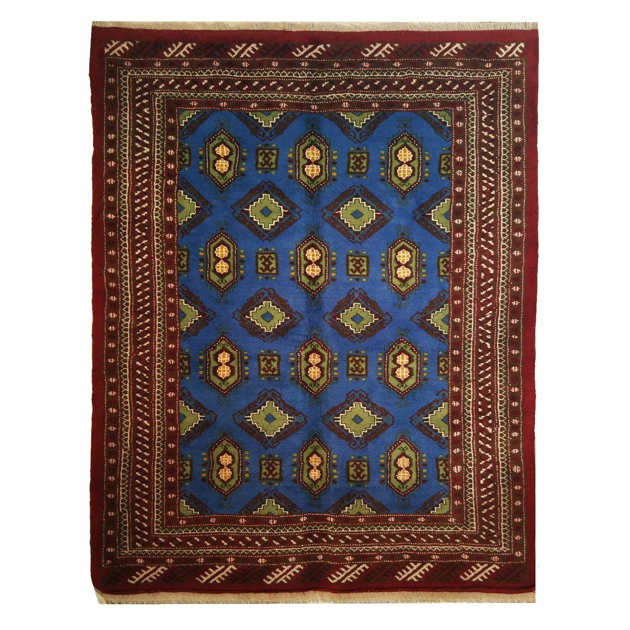 Finely woven Turkmen hand-knotted rug Luxurious Hand-Knotted Turkmen Wool Rug - Bafq Collection