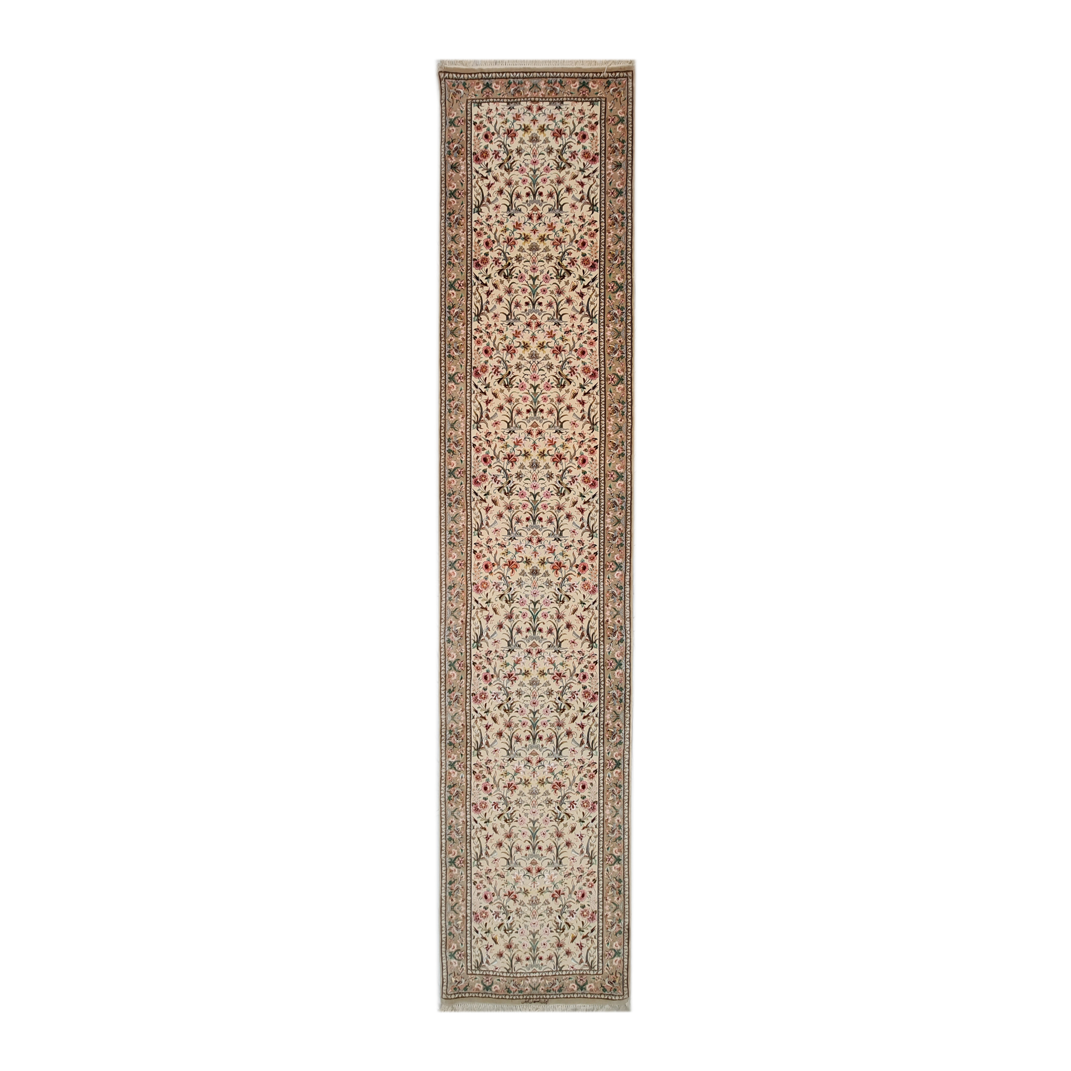 Hand-woven side rug Luxurious Hand-Woven Isfahan Abtin Rug - 4m Long Silk & Fleece