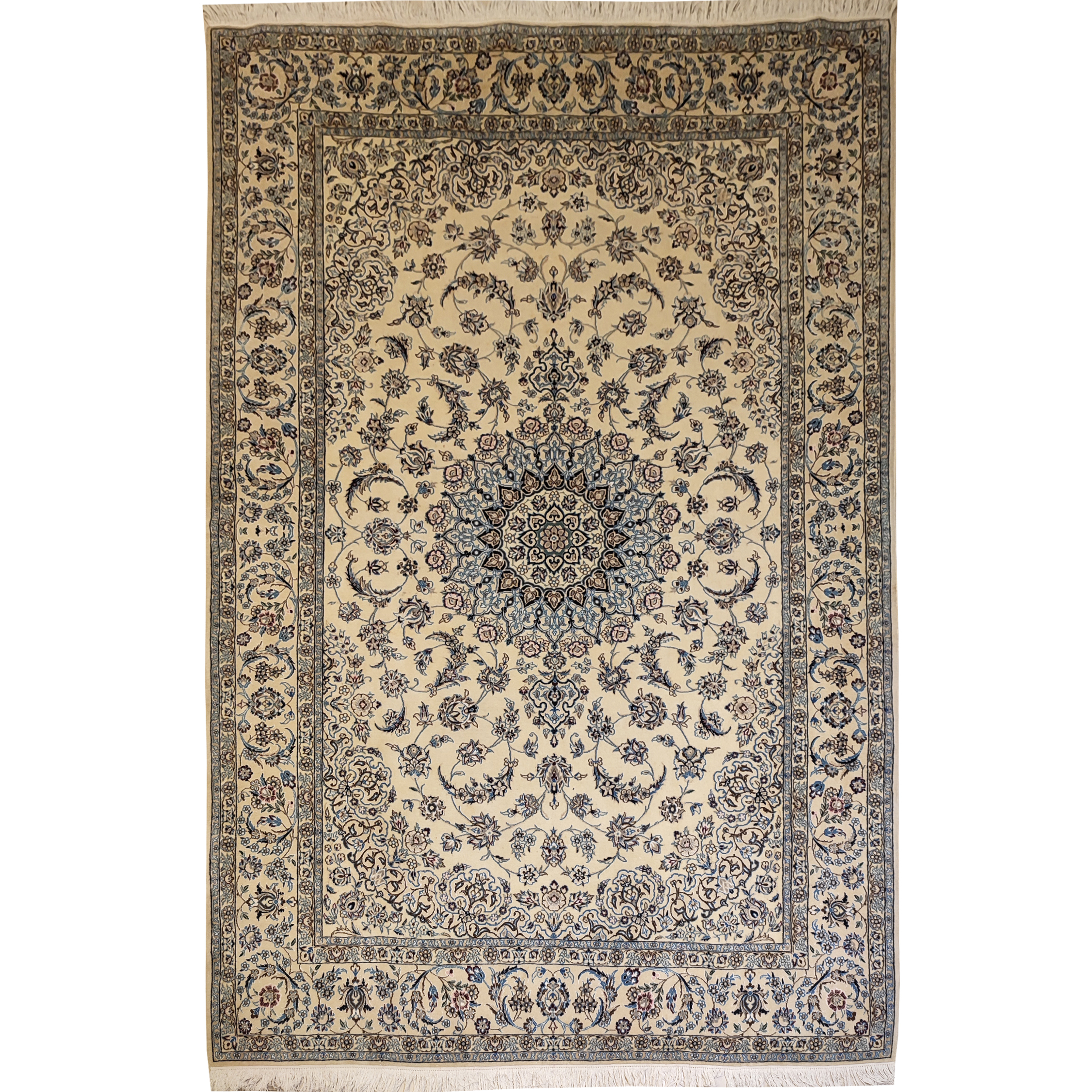 Six-meter hand-knotted rug with Nayin solar design Luxurious Six-Meter Hand-Knotted Nayin Solar Design Rug