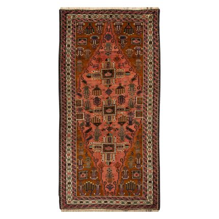 Luxurious Two Meter Hand-Knotted Baloch Wool Rug
