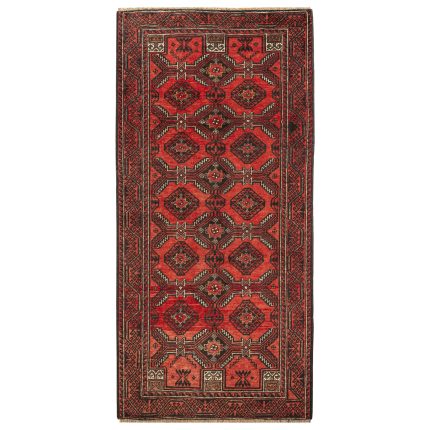 Luxurious Two-meter Hand-Knotted Wool Rug from Balochistan
