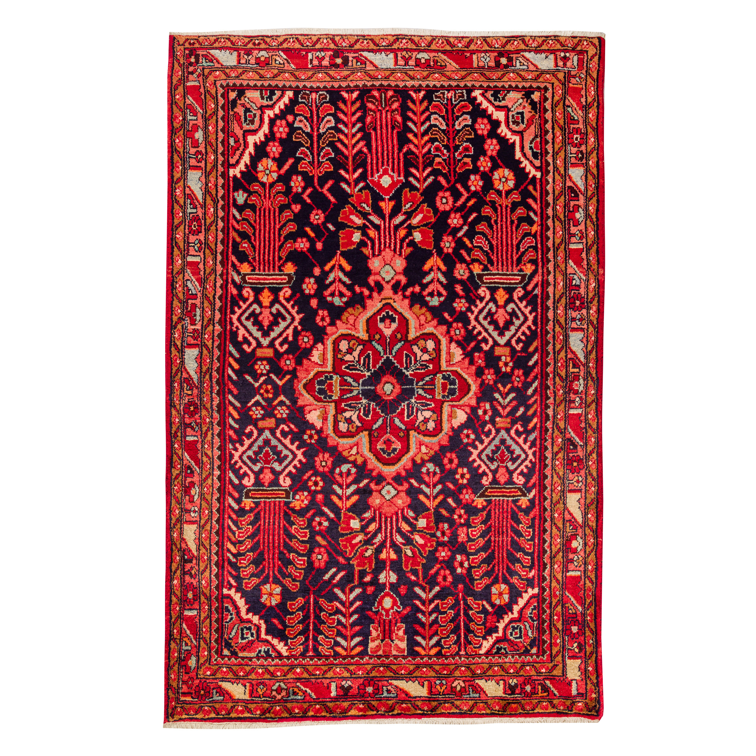 Three-meter hand-knotted rug Luxurious Three-Meter Hand-Knotted Borujerd Rug in Navy