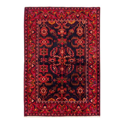 Luxurious Three-Meter Hand-Knotted Borujerd Rug in Navy