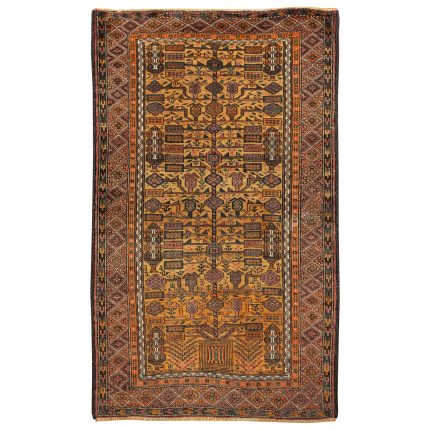 Luxurious Two Meter Hand-Knotted Baloch Wool Rug