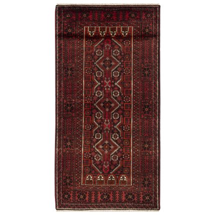 Luxurious Two Meter Hand-Knotted Wool Rug from Balochistan