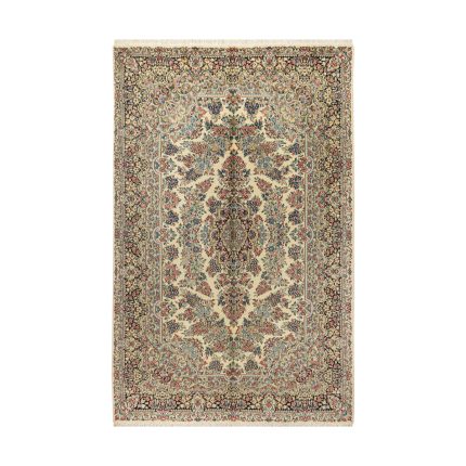 Luxurious Hand-Knotted Kerman Design Rug - 5.62m2 Cream Wool