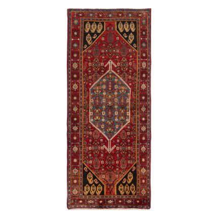 Luxurious 3m Hand-Knotted Kurdish Wool Rug in Lac Dye