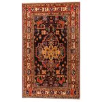 Luxurious Three-Meter Nahavand Hand-Knotted Rug in Natural Wool