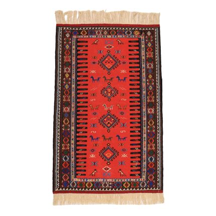 Exquisite Khorasan Hand-Woven Kilim - 2m Red Rug